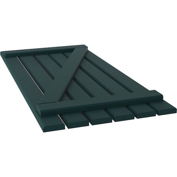 Ekena Millwork Americraft 6-Board (2 Batten) Wood Spaced Board-n-Batten Shutters w/ Z-Bar, ARW102SB623X70FGH, PR - ARW102SB623X70FGH