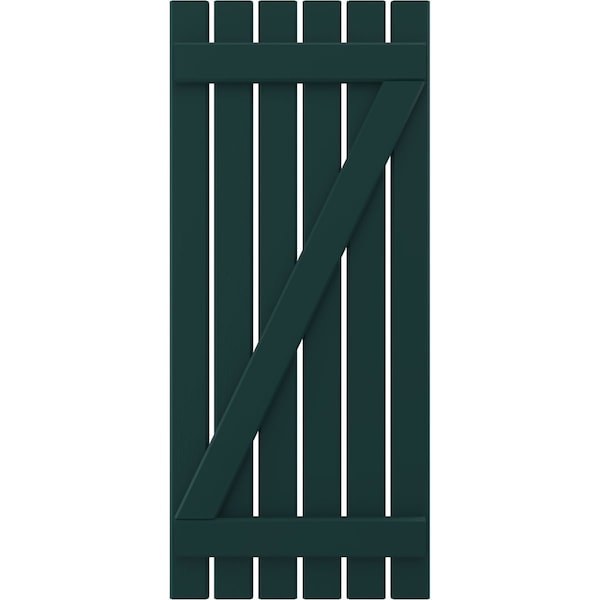 Ekena Millwork Americraft 6-Board (2 Batten) Wood Spaced Board-n-Batten Shutters w/ Z-Bar, ARW102SB623X70FGH, PR - ARW102SB623X70FGH