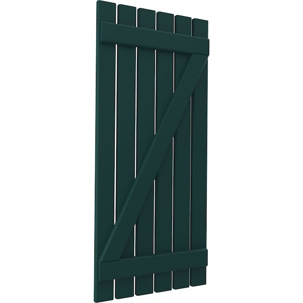 Ekena Millwork Americraft 6-Board (2 Batten) Wood Spaced Board-n-Batten Shutters w/ Z-Bar, ARW102SB623X70FGH, PR - ARW102SB623X70FGH