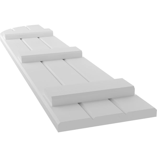 Ekena Millwork Americraft 3-Board (3 Batten) Wood Joined Board-n-Batten Shutters w/ Arch Top, ARW401BQ311X31WHH, PR - ARW401BQ311X31WHH