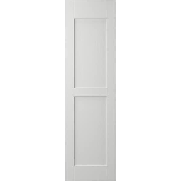 Ekena Millwork Americraft 2 Equal Raised Panel Exterior Real Wood Shutters, RW101RP15X81STH, PR - RW101RP15X81STH