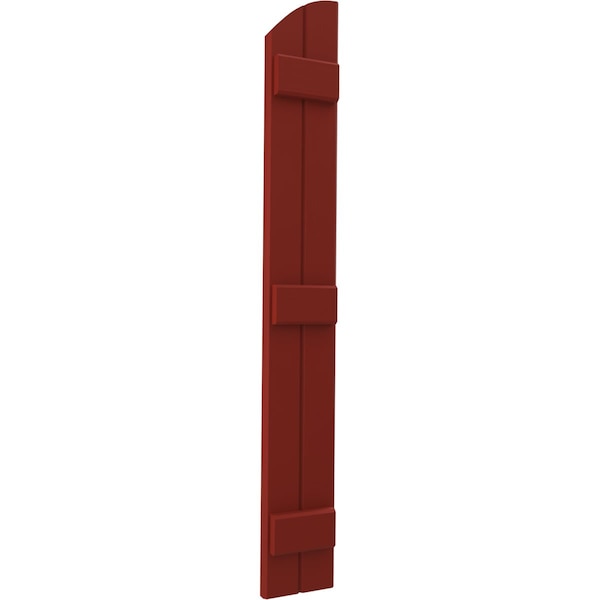 Ekena Millwork Americraft 2-Board (3 Batten) Wood Joined Board-n-Batten Shutters w/Ellipt Top, ARW401BE207X62MRH, PR - ARW401BE207X62MRH
