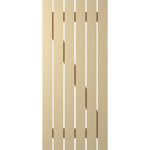 Ekena Millwork Americraft 6-Board (2 Batten) Wood Spaced Board-n-Batten Shutters w/ Z-Bar, ARW102SB623X68NTH, PR - ARW102SB623X68NTH