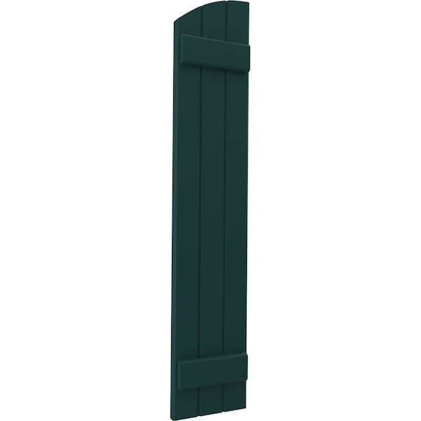 Ekena Millwork Americraft 3-Board (2 Batten) Wood Joined Board-n-Batten Shutters w/Ellipt Top, ARW101BE311X77FGH, PR - ARW101BE311X77FGH