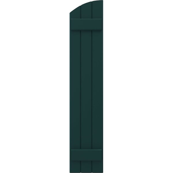 Ekena Millwork Americraft 3-Board (2 Batten) Wood Joined Board-n-Batten Shutters w/Ellipt Top, ARW101BE311X77FGH, PR - ARW101BE311X77FGH