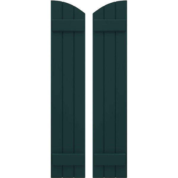 Ekena Millwork Americraft 3-Board (2 Batten) Wood Joined Board-n-Batten Shutters w/Ellipt Top, ARW101BE311X77FGH, PR - ARW101BE311X77FGH