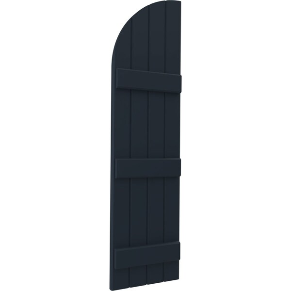 Ekena Millwork Americraft 4-Board (3 Batten) Wood Joined Board-n-Batten Shutters w/ Arch Top, ARW401BQ414X62OBH, PR - ARW401BQ414X62OBH