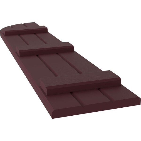 Ekena Millwork Americraft 3-Board (3 Batten) Wood Joined Board-n-Batten Shutters w/ Arch Top, ARW401BQ311X36WRH, PR - ARW401BQ311X36WRH