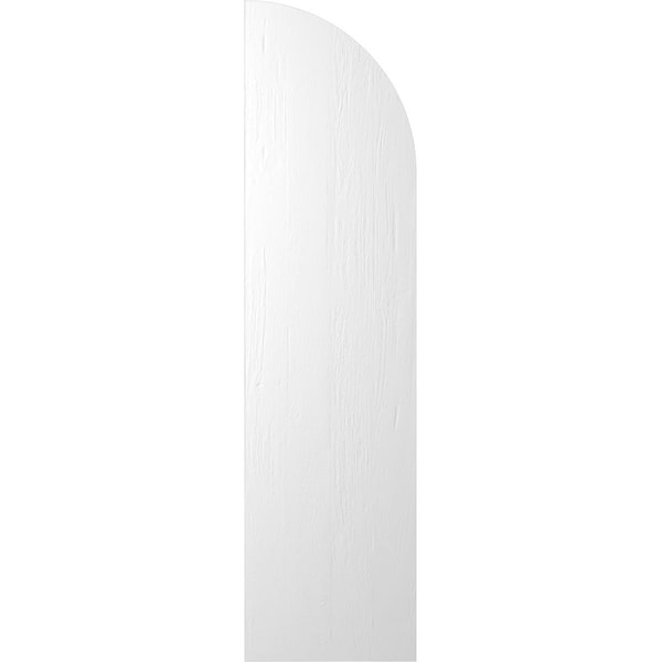 Ekena Millwork Americraft 4-Board (2 Batten) Wood Joined Board-n-Batten Shutters w/ Arch Top, ARW101BQ414X80WHH, PR - ARW101BQ414X80WHH