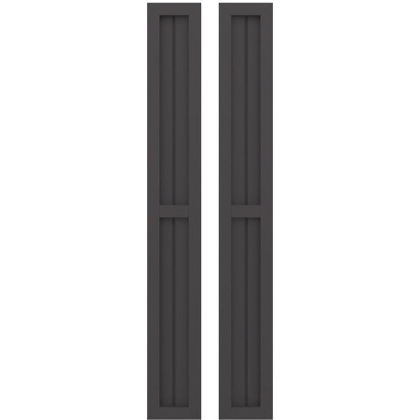 Ekena Millwork Americraft 2-Board Exterior Wood 2 Equal Panel Framed Board-n-Batten Shutters, ARW101BF207X33SMH, PR - ARW101BF207X33SMH
