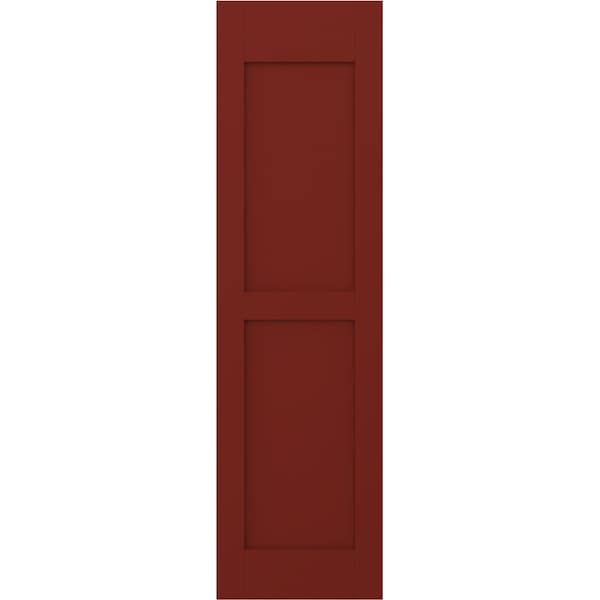 Ekena Millwork Americraft 2 Equal Flat Panel Exterior Real Wood Shutters, RW101FP12X66MRH, PR - RW101FP12X66MRH