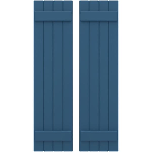 Ekena Millwork Americraft 4-Board (2 Batten) Exterior Real Wood Joined Board-n-Batten Shutters, ARW101BB414X59HBH, PR - ARW101BB414X59HBH