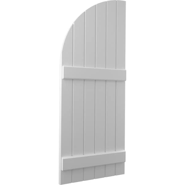 Ekena Millwork Americraft 6-Board (2 Batten) Wood Joined Board-n-Batten Shutters w/ Arch Top, ARW101BQ621X41PRH - ARW101BQ621X41PRH