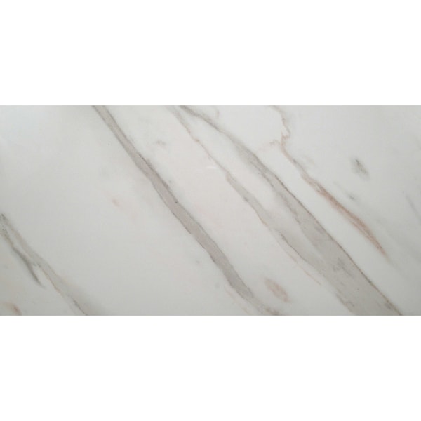 Msi Pietra Calacatta 12 In. X 24 In. Glazed Polished Porcelain Floor And Wall Tile, 8PK - ZOR-PT-0100