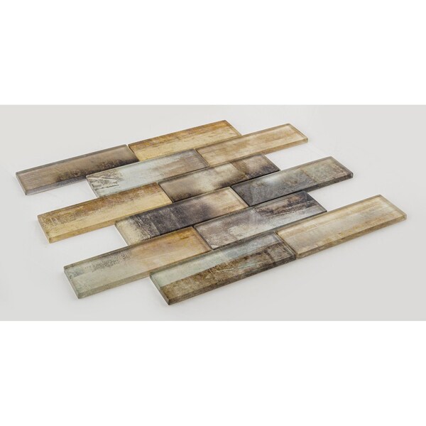 Andova Tiles SAMPLE Migdal 2 x 6 Glass Brick Joint Mosaic Tile - SAM-ANDMIG228