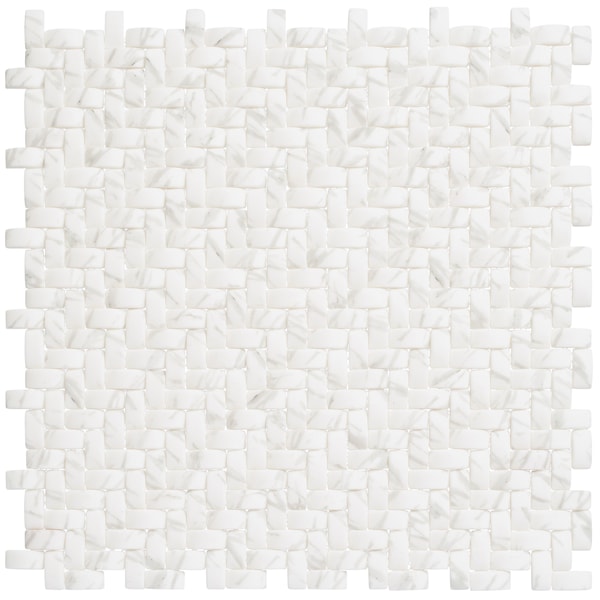 Andova Tiles ANDOVA TILES Comfort 0.37" x 0.87" Glass Herringbone / Chevron Mosaic Wall Tile - ANDCOM321