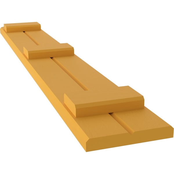 Ekena Millwork Americraft 2-Board (3 Batten) Wood Joined Board-n-Batten Shutters w/Ellipt Top, ARW401BE207X48TUH, PR - ARW401BE207X48TUH