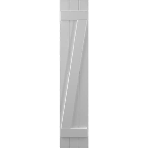 Ekena Millwork Americraft 3-Board (2 Batten) Wood Joined Board-n-Batten Shutters w/ Z-Bar, ARW102BB311X46PRH - ARW102BB311X46PRH