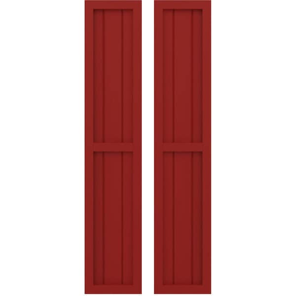 Ekena Millwork Americraft 3-Board Exterior Wood 2 Equal Panel Framed Board-n-Batten Shutters, ARW101BF311X31BRH, PR - ARW101BF311X31BRH