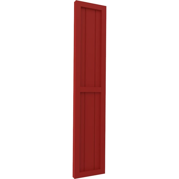 Ekena Millwork Americraft 3-Board Exterior Wood 2 Equal Panel Framed Board-n-Batten Shutters, ARW101BF311X31BRH, PR - ARW101BF311X31BRH