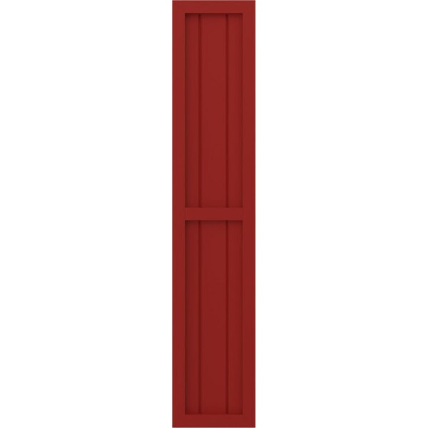 Ekena Millwork Americraft 3-Board Exterior Wood 2 Equal Panel Framed Board-n-Batten Shutters, ARW101BF311X31BRH, PR - ARW101BF311X31BRH