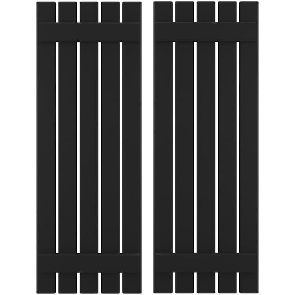 Ekena Millwork Americraft 5-Board (2 Batten) Exterior Real Wood Spaced Board-n-Batten Shutters, ARW101SB519X50BLH, PR - ARW101SB519X50BLH
