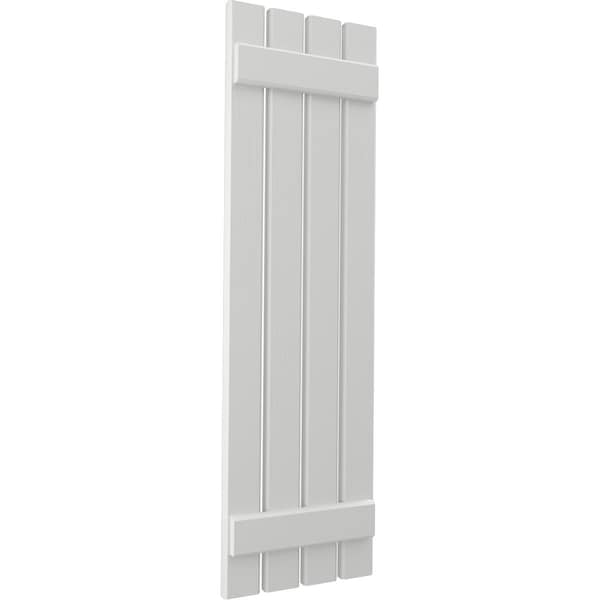 Ekena Millwork Americraft 4-Board (2 Batten) Exterior Real Wood Spaced Board-n-Batten Shutters, ARW101SB415X57STH, PR - ARW101SB415X57STH