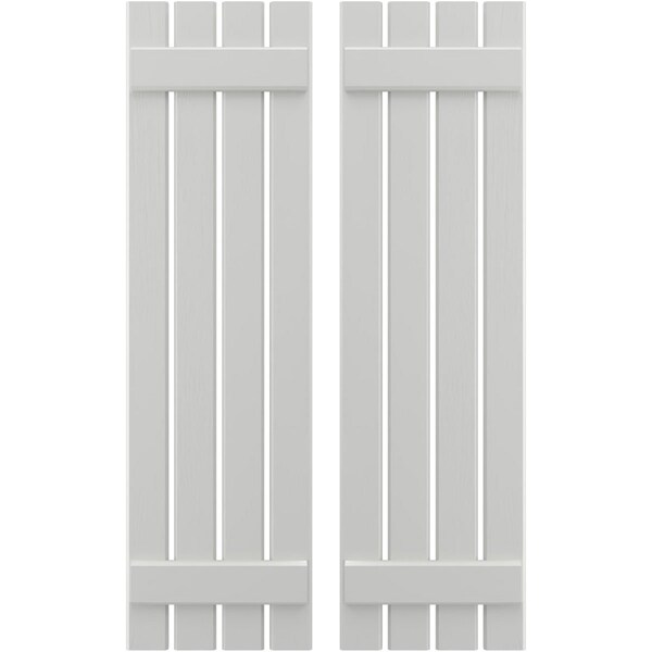 Ekena Millwork Americraft 4-Board (2 Batten) Exterior Real Wood Spaced Board-n-Batten Shutters, ARW101SB415X57STH, PR - ARW101SB415X57STH