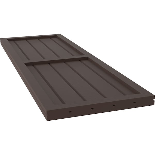 Ekena Millwork Americraft 5-Board Exterior Wood 2 Equal Panel Framed Board-n-Batten Shutters, ARW101BF518X52TBH, PR - ARW101BF518X52TBH