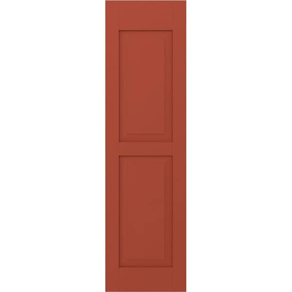 Ekena Millwork Americraft 2 Equal Raised Panel Exterior Real Wood Shutters, RW101RP18X51CLH, PR - RW101RP18X51CLH