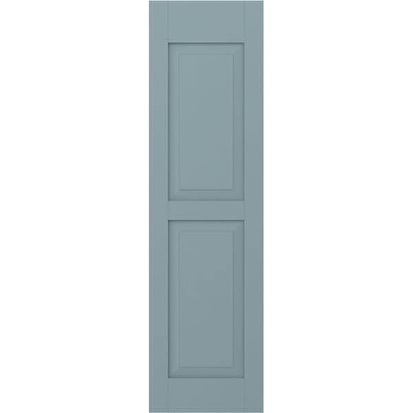 Ekena Millwork Americraft 2 Equal Raised Panel Exterior Real Wood Shutters, RW101RP15X31SBH, PR - RW101RP15X31SBH