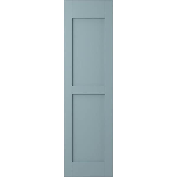 Ekena Millwork Americraft 2 Equal Raised Panel Exterior Real Wood Shutters, RW101RP15X31SBH, PR - RW101RP15X31SBH