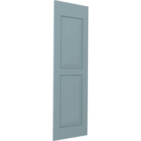 Ekena Millwork Americraft 2 Equal Raised Panel Exterior Real Wood Shutters, RW101RP15X31SBH, PR - RW101RP15X31SBH