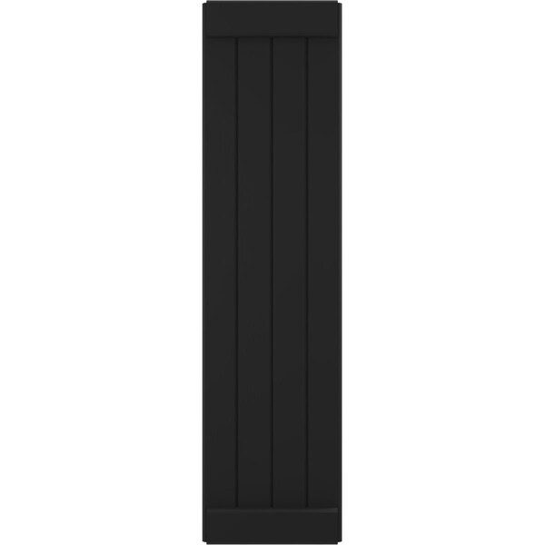 Ekena Millwork Americraft 4-Board Exterior Wood Joined Board-n-Batten Shutters w/ End Batten, ARW103BB414X73BLH, PR - ARW103BB414X73BLH