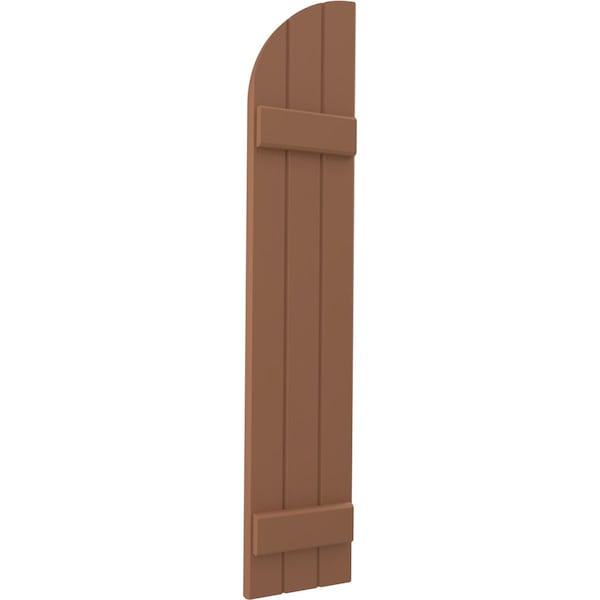 Ekena Millwork Americraft 3-Board (2 Batten) Wood Joined Board-n-Batten Shutters w/ Arch Top, ARW101BQ311X63BTH, PR - ARW101BQ311X63BTH
