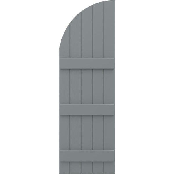 Ekena Millwork Americraft 5-Board (3 Batten) Wood Joined Board-n-Batten Shutters w/ Arch Top, ARW401BQ518X47CHH, PR - ARW401BQ518X47CHH