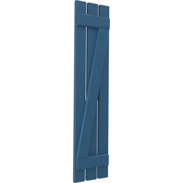 Ekena Millwork Americraft 3-Board (2 Batten) Wood Spaced Board-n-Batten Shutters w/ Z-Bar, ARW102SB311X42HBH, PR - ARW102SB311X42HBH
