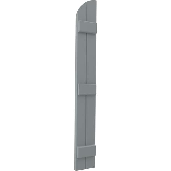 Ekena Millwork Americraft 2-Board (3 Batten) Wood Joined Board-n-Batten Shutters w/ Arch Top, ARW401BQ207X34CHH, PR - ARW401BQ207X34CHH