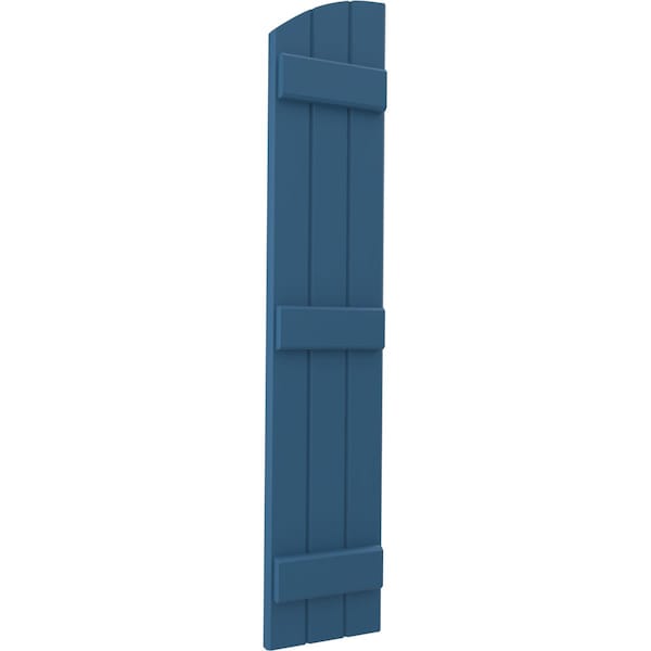 Ekena Millwork Americraft 3-Board (3 Batten) Wood Joined Board-n-Batten Shutters w/Ellipt Top, ARW401BE311X77HBH, PR - ARW401BE311X77HBH