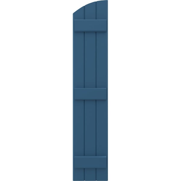 Ekena Millwork Americraft 3-Board (3 Batten) Wood Joined Board-n-Batten Shutters w/Ellipt Top, ARW401BE311X77HBH, PR - ARW401BE311X77HBH