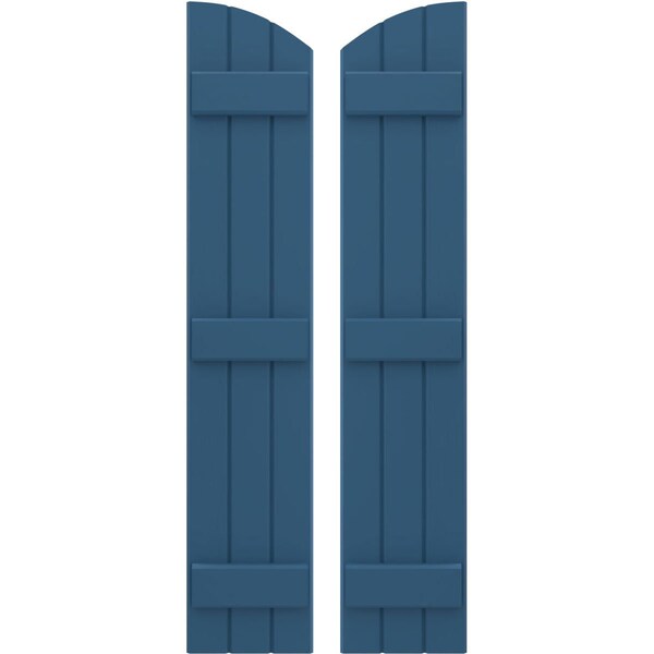 Ekena Millwork Americraft 3-Board (3 Batten) Wood Joined Board-n-Batten Shutters w/Ellipt Top, ARW401BE311X77HBH, PR - ARW401BE311X77HBH