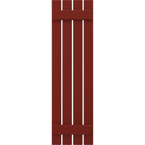 Ekena Millwork Americraft 4-Board (2 Batten) Exterior Real Wood Spaced Board-n-Batten Shutters, ARW101SB415X62MRH, PR - ARW101SB415X62MRH