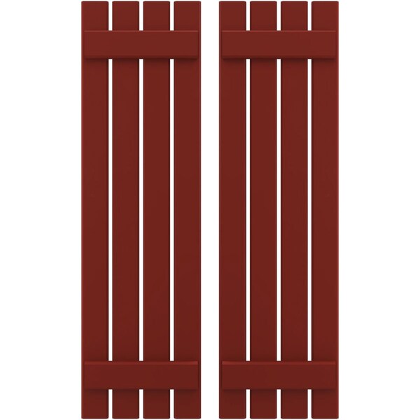 Ekena Millwork Americraft 4-Board (2 Batten) Exterior Real Wood Spaced Board-n-Batten Shutters, ARW101SB415X62MRH, PR - ARW101SB415X62MRH