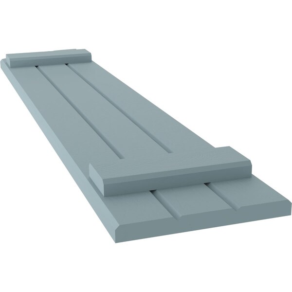 Ekena Millwork Americraft 3-Board (2 Batten) Wood Joined Board-n-Batten Shutters w/Ellipt Top, ARW101BE311X38SBH, PR - ARW101BE311X38SBH