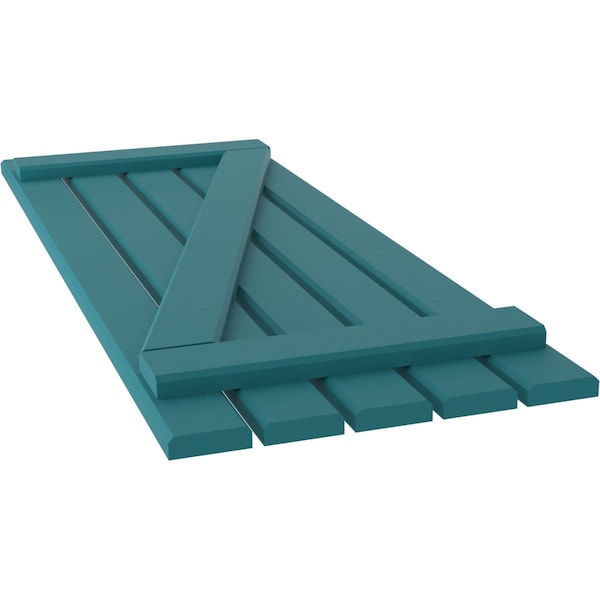 Ekena Millwork Americraft 5-Board (2 Batten) Wood Spaced Board-n-Batten Shutters w/ Z-Bar, ARW102SB519X83ANH, PR - ARW102SB519X83ANH