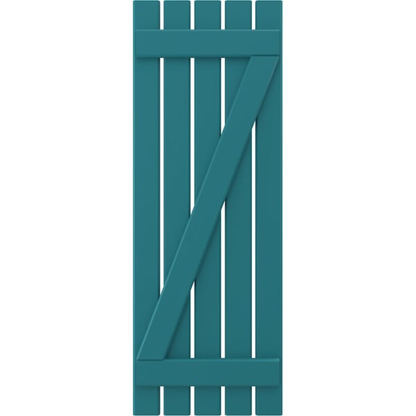 Ekena Millwork Americraft 5-Board (2 Batten) Wood Spaced Board-n-Batten Shutters w/ Z-Bar, ARW102SB519X83ANH, PR - ARW102SB519X83ANH