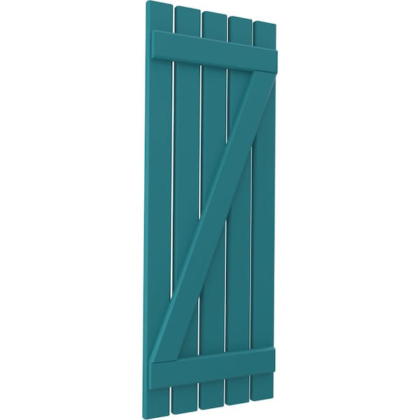 Ekena Millwork Americraft 5-Board (2 Batten) Wood Spaced Board-n-Batten Shutters w/ Z-Bar, ARW102SB519X83ANH, PR - ARW102SB519X83ANH