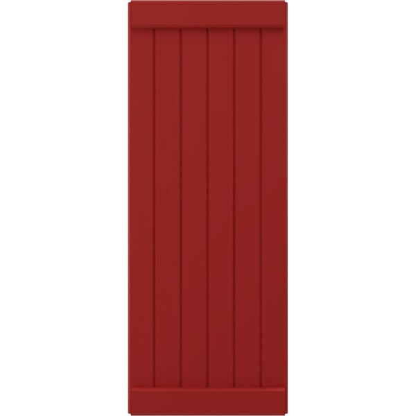 Ekena Millwork Americraft 6-Board Exterior Wood Joined Board-n-Batten Shutters w/ End Batten, ARW103BB621X65BRH, PR - ARW103BB621X65BRH