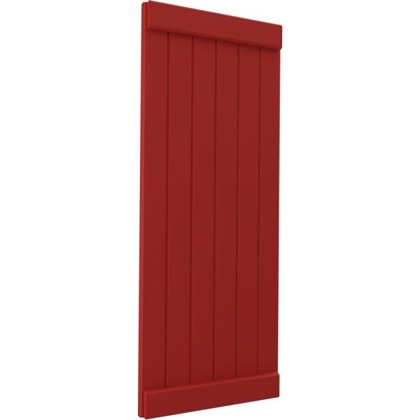 Ekena Millwork Americraft 6-Board Exterior Wood Joined Board-n-Batten Shutters w/ End Batten, ARW103BB621X65BRH, PR - ARW103BB621X65BRH