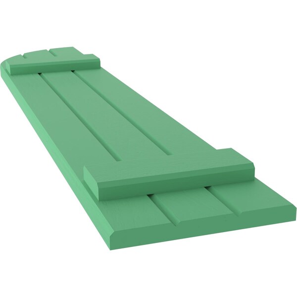Ekena Millwork Americraft 3-Board (2 Batten) Wood Joined Board-n-Batten Shutters w/ Arch Top, ARW101BQ311X74LPH, PR - ARW101BQ311X74LPH